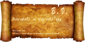 Barabás Varsány névjegykártya